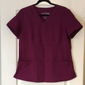 Maroon scrub top